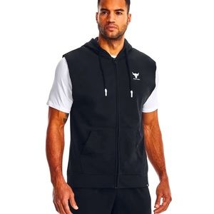 UNDER ARMOUR Men's Project Rock Heavyweight Terry Sleeveless Full-Zip Size M